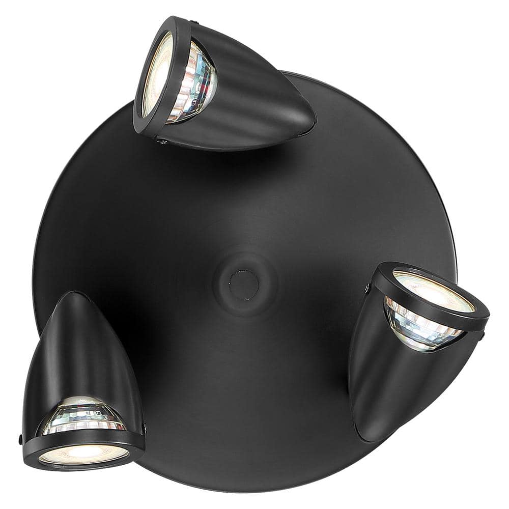 Cobra Black Metal 3-Light Adjustable LED Spotlight Flush Mount