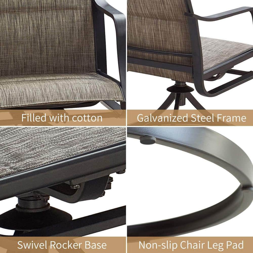 Set of 2 Dark Grey Steel Swivel Dining Armchairs