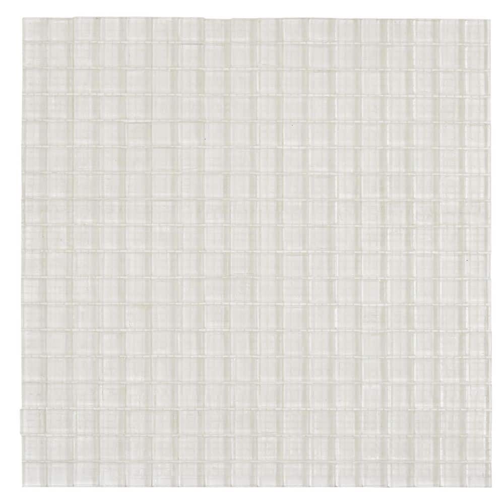 "Skosh 4"" x 6"" Glossy Cotton White Glass Mosaic Uniform square Wall and Floor Sample Tile (0.13 sq. ft./Piece) (1-Pack)" price history on PriceWatchPro