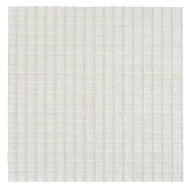 Apollo Tile Skosh Glossy Cotton White 11.6 in. x 11.6 in. Glass Mosaic Wall and Floor Tile (18.69 sq. ft./case) (20-pack)