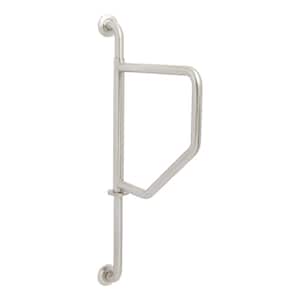 36 in. Wall to Wall Swing Away Bathroom Shower Grab Bar in Satin Finish