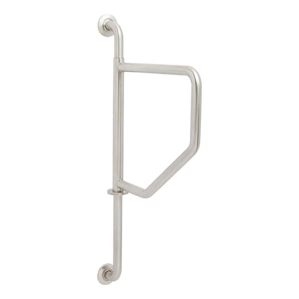 SEACHROME 36 in. Wall to Wall Swing Away Bathroom Shower Grab Bar in Satin Finish