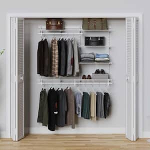 ClosetMaid - ShelfTrack Adjustable 4-Shelf Closet Organizer 5' - 8' W, White