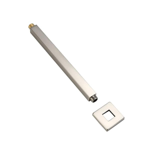 CASAINC 11.8 in. L G 1/2 NPT Thread Ceiling Mounted Shower Arm, Brushed Nickel