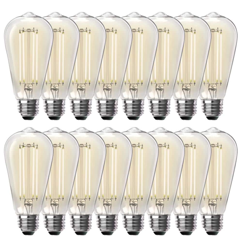 100-Watt Equivalent ST19 Dimmable Straight Filament Clear Glass E26 Vintage Edison LED Light Bulb, Bright White(16-Pack) price history on PriceWatchPro