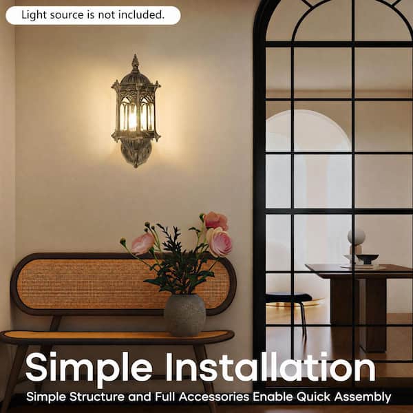 OUKANING 6.1 in. 1-Light Bronze Outdoor/Indoor Retro Porch Yard