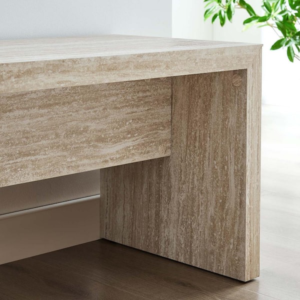 MODWAY Mirella Long Dining Bench Travertine 62 in. EEI-6773-TRA