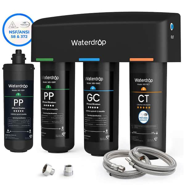 TSA 8 Layer Under Sink Water Filter System, Reduces PFAS, PFOA/PFOS...Extra 10-PP Water Replacement Filter