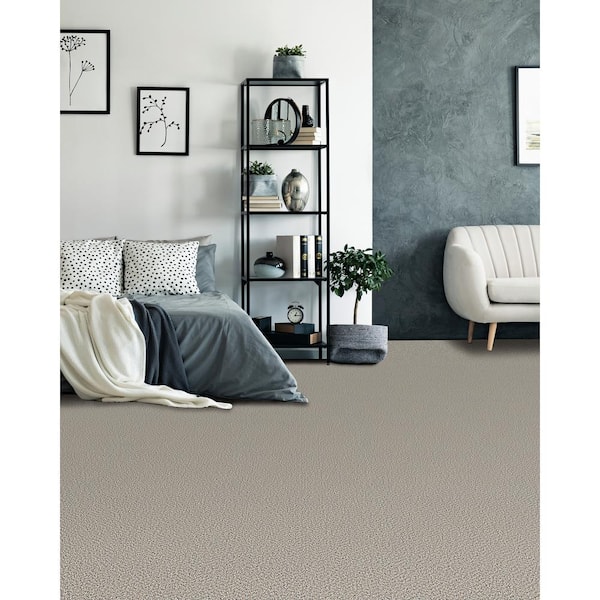 Carpet to - x oz. 12 Prancer Cut Depot H2036-267-1200 The Length 24 - Wide TrafficMaster SD Polyester Texture Home - Woodland Beige ft.