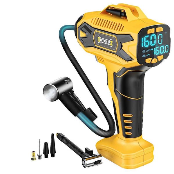Car Tire Inflator 160 PSI Portable 20V Electric Bare Tool Air Compressor