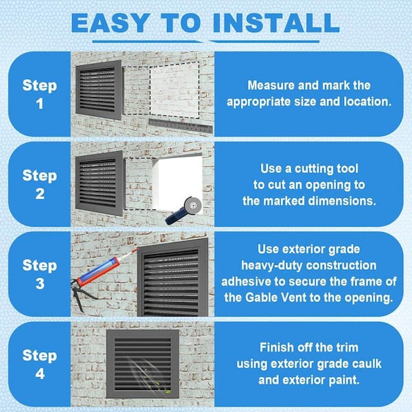 Zepoty 12”x18” Aluminum Gable Vent – Never Rust, Reduces Indoor Heat, For Attic, Shed, Garage & Container (Opening 10”x16”)
