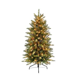 4.5 ft. Pre-Lit Incandescent Fraser Fir Pencil Artificial Christmas Tree with 150 UL Clear Lights
