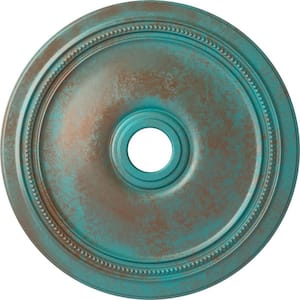 1-1/4 in. x 24 in. x 24 in. Polyurethane Diane Ceiling Medallion, Copper Green Patina