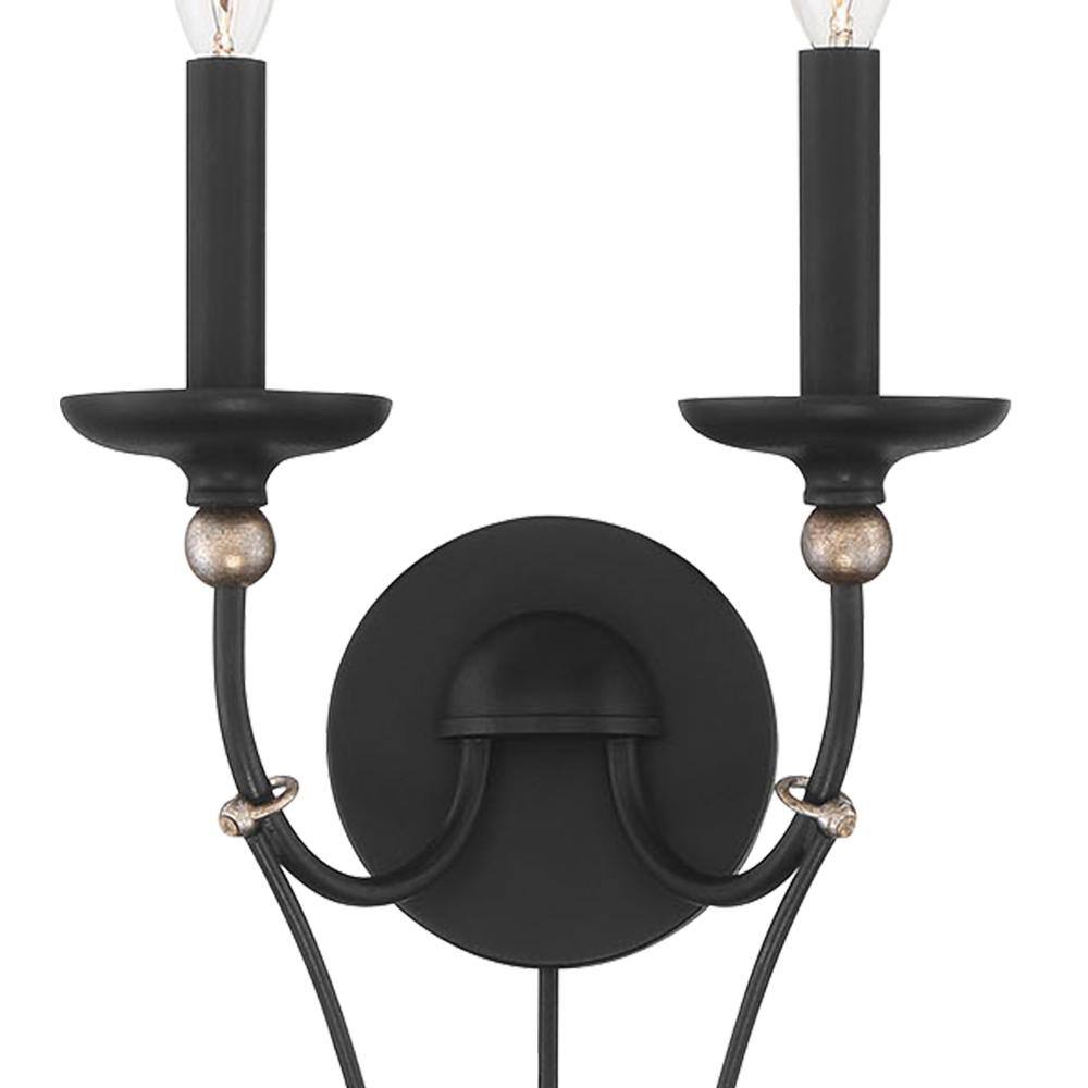Westchester County Sand Coal & Skyline Gold Leaf 2-Light Wall Sconce