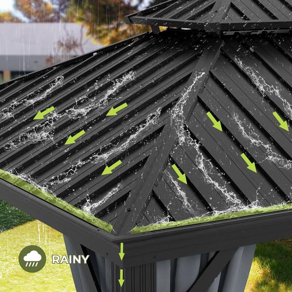 ChillPavilion 12 ft. W x 10 ft. D Double Roof Hardtop Aluminum