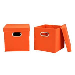 11 in. H x 11 in. W x 11 in. D Orange Canvas 1-Cube Organizer