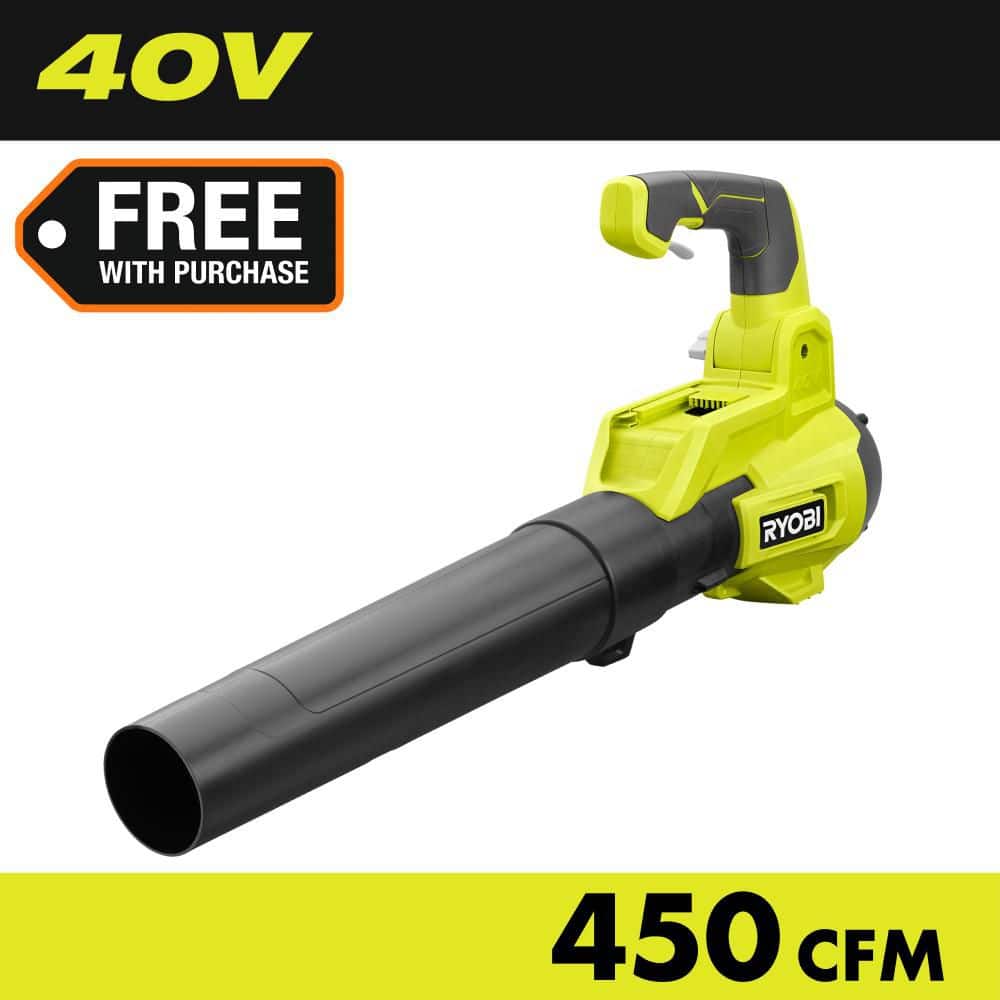 RYOBI 40V 120 MPH 450 CFM Cordless Battery Variable-Speed Jet-Fan Leaf Blower (Tool-Only) RY404012BTL