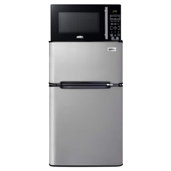 3.2 cu. ft. Mini Refrigerator in Stainless Steel Look with Freezer and 0.7 cu. ft. Microwave Combo