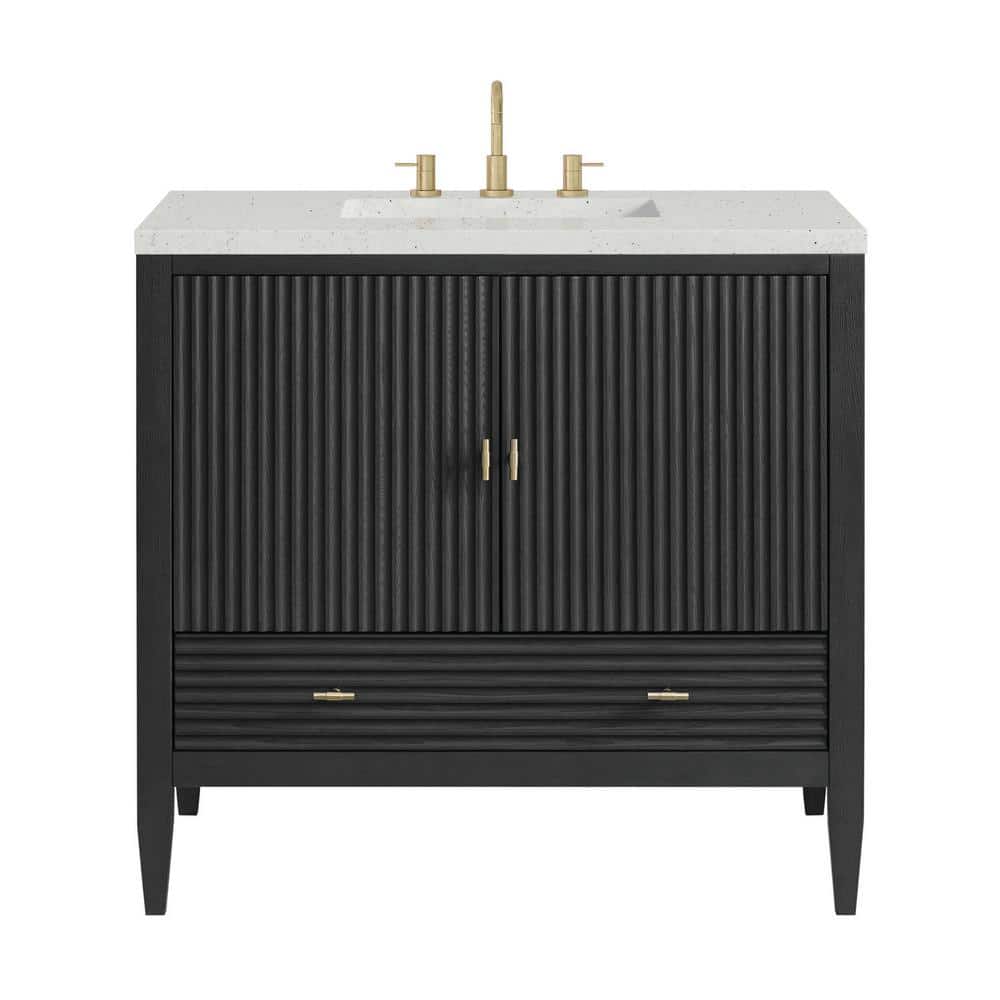 Myrrin 36" Black Plywood Single Bathroom Vanity with Porcelain Sink