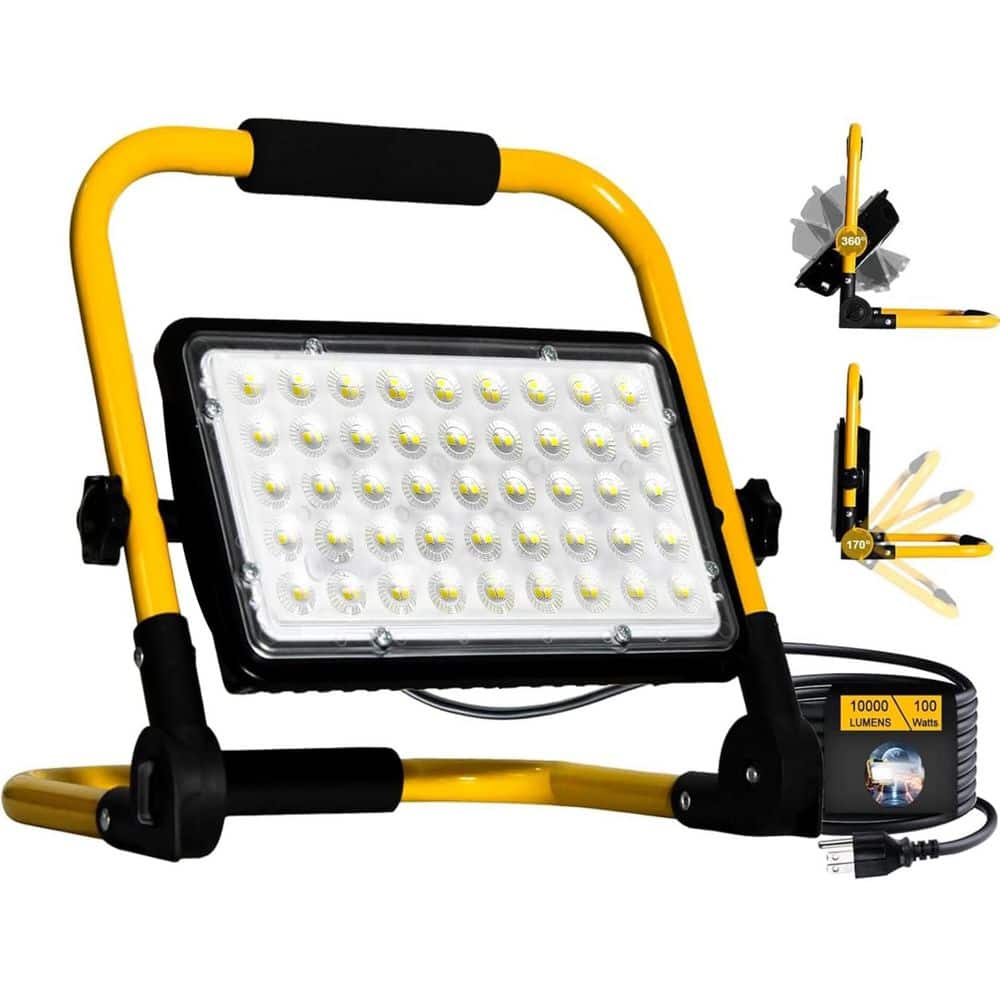10000 Lumen 100-Watt 120-Volt Integrated LED Portable Work Light with Stand IP66 Waterproof 13.1 ft Cord price history on PriceWatchPro