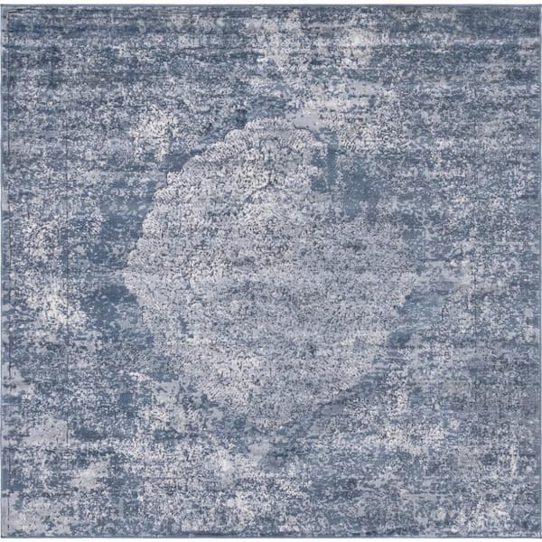 Unique Loom Portland Woodburn Light Gray 6 ft. x 6 ft. Square Area Rug