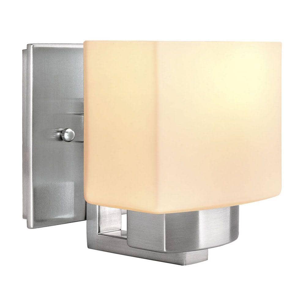 UPC 718212250884 product image for 1-Light Brushed Nickel Sconce with Frosted Glass Shade | upcitemdb.com