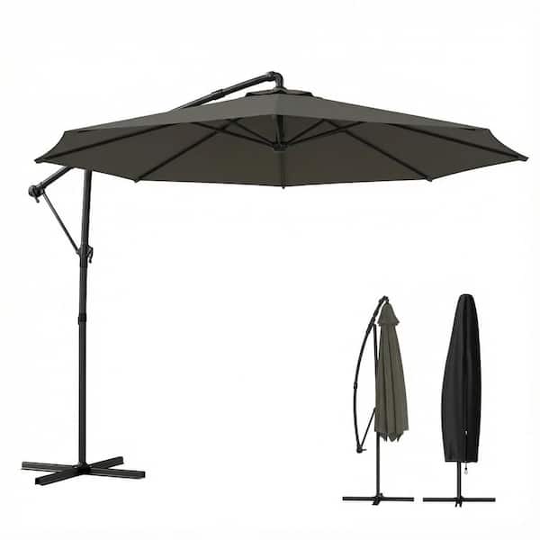 black offset cantilever hanging patio umbrella with dual wind vent Best Choice Products 10ft Market Umbrella, Smooth 360 Rotation, 8 Sturdy Ribs, Easy Adjustment resistant polyester canopy and rust Pellebant 11.5 ft. Square Double-Top