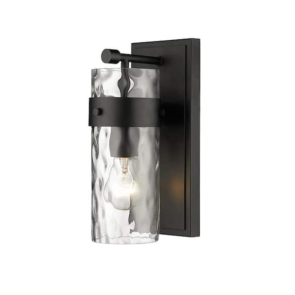Unbranded Fontaine 4.75 in. 1-Light Matte Black Vanity-Light with a Clear Glass Shade