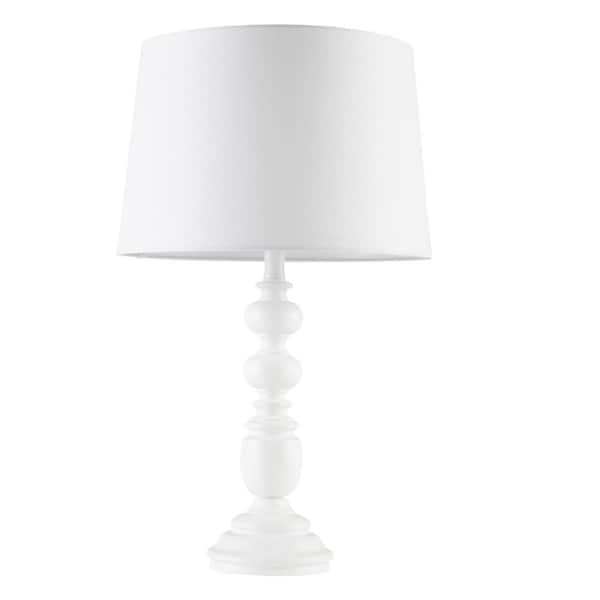 MARTHA STEWART Astoria 26 in. White Resin Buffet Table Lamp