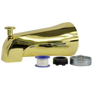 Diverter Tub Spout with Slip Fit and IPS Connection in Polished Brass