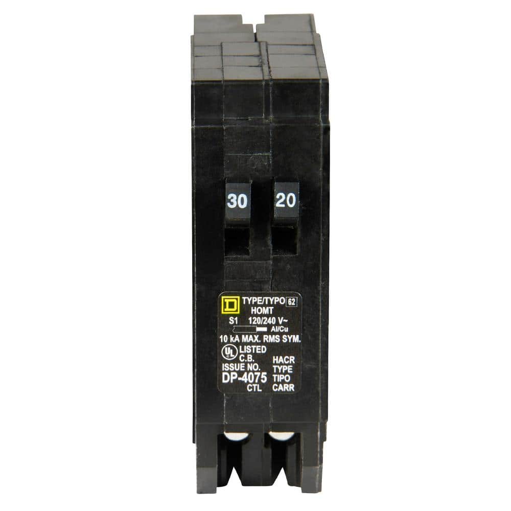 Square D by Schneider Electric HOMT3020CP Homeline 1-30-Amp 1-20-Amp Single-Pole Tandem Circuit Breaker