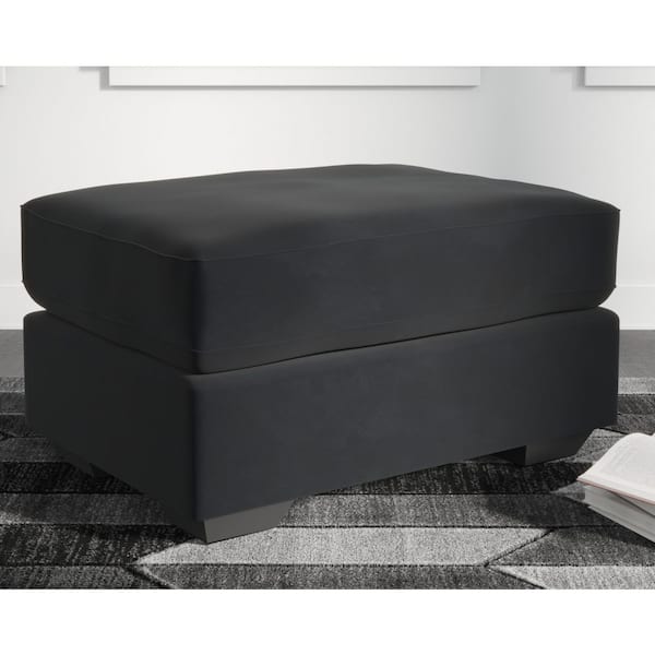 Signature DESIGN BY ASHLEY Gleston Black Polyester Rectangle Cocktail Medium Ottoman
