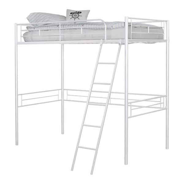 Furniture of America Summit White Twin Loft Bed with Full Metal Construction