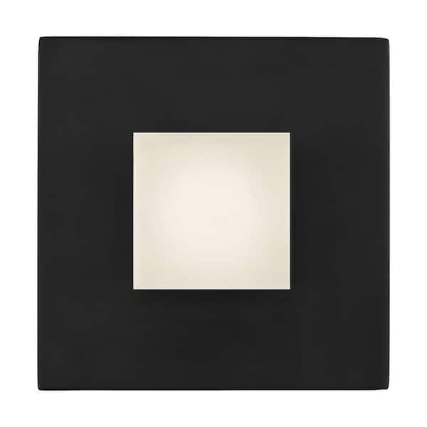 SCOTT LIVING Brander Modern 1-Light Midnight Black Dimmable Wall Sconce with Frosted Acrylic Shade
