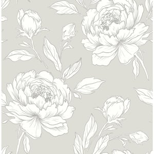 York Wallcoverings CL2520 Floral Dreams Wallpaper Gray