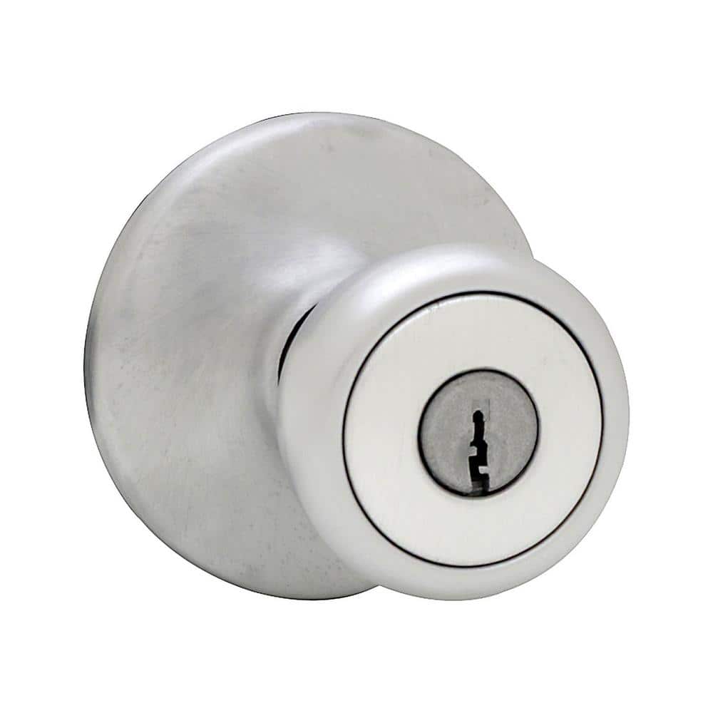 Kwikset Mobile Home Satin Chrome Entry Knobs ANSI/BHMA Grade 3 1-3/4
