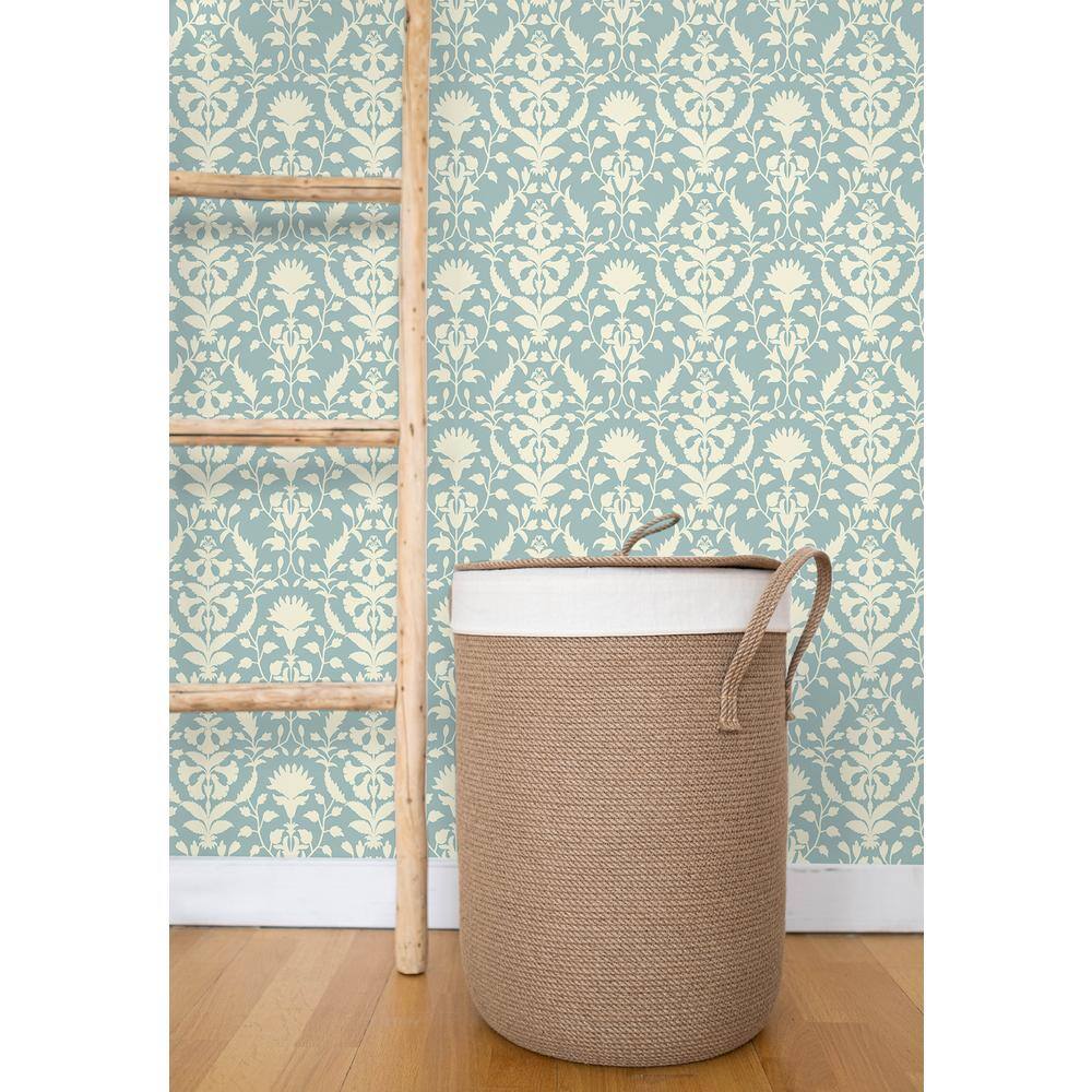 Chambray Blue Floral Self-Adhesive Vinyl Wallpaper Roll