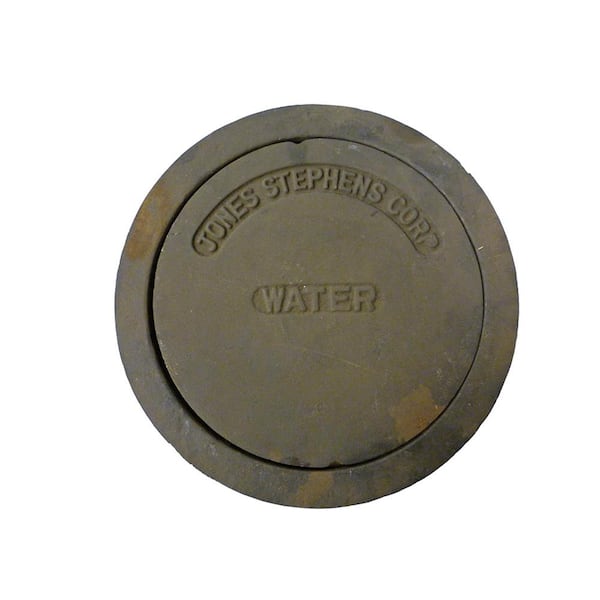 JONES STEPHENS 11-1/4 in. O.D. Cast Iron Water Lid and Ring for 8 in. Sewer Box