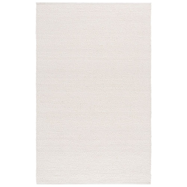 Natura 6 ft. x 9 ft. Ivory Solid Distressed Area Rug
