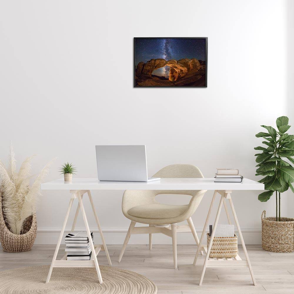 Starry Sky Through Desert Arch by Royce Bair Black Framed Nature Giclee Art Print 16 in. x 24 in. price history on PriceWatchPro