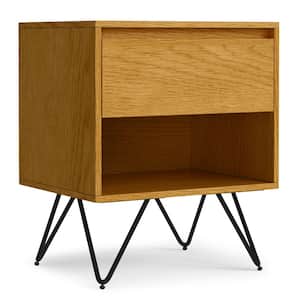 Hunter 1-Drawer 20 in. Wide Oak Brown Nightstand