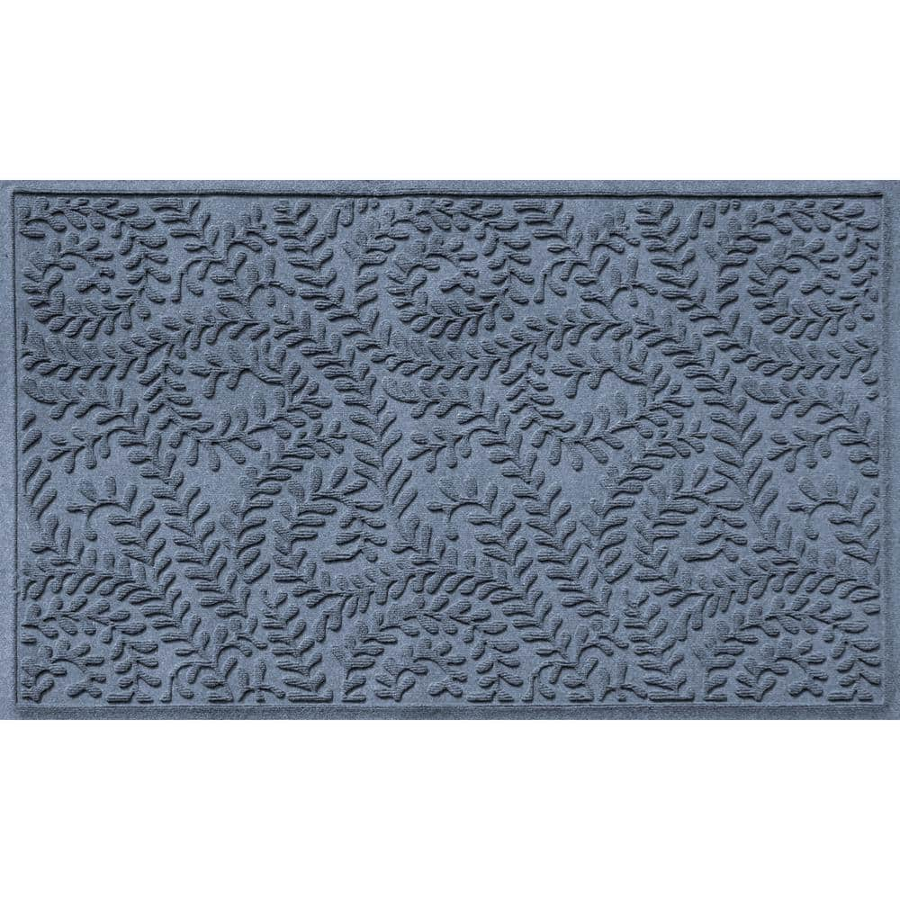 Waterhog Indoor/Outdoor Leaves Doormat, 3' x 5' - Medium Gray