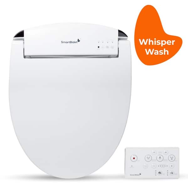 SmartBidet Advanced Electric Bidet Seat for Round Toilets in White with Remote Control, Nightlight, DIY Installation, Heated Seat