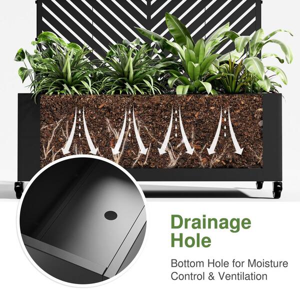 Dovelina 73 in. x 16 in. x 47 in. Black Metal Iron Raised Beds