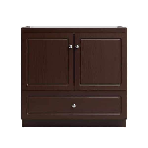 Simplicity by Strasser Ultraline 36 in. W x 21 in. D x 34.5 in. H Bath Vanity Cabinet without Top in Dark Alder
