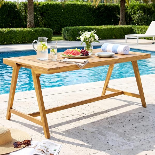 ToolCat 71 in. Rectangular Acacia Wood Outdoor Dining Table, A