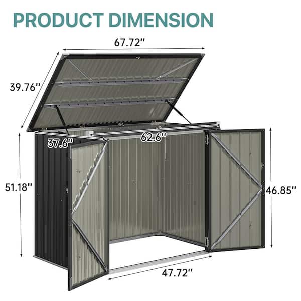 Sizzim 68 in. W x 40 in. D x 51 in. H Galvanized Steel Horizontal