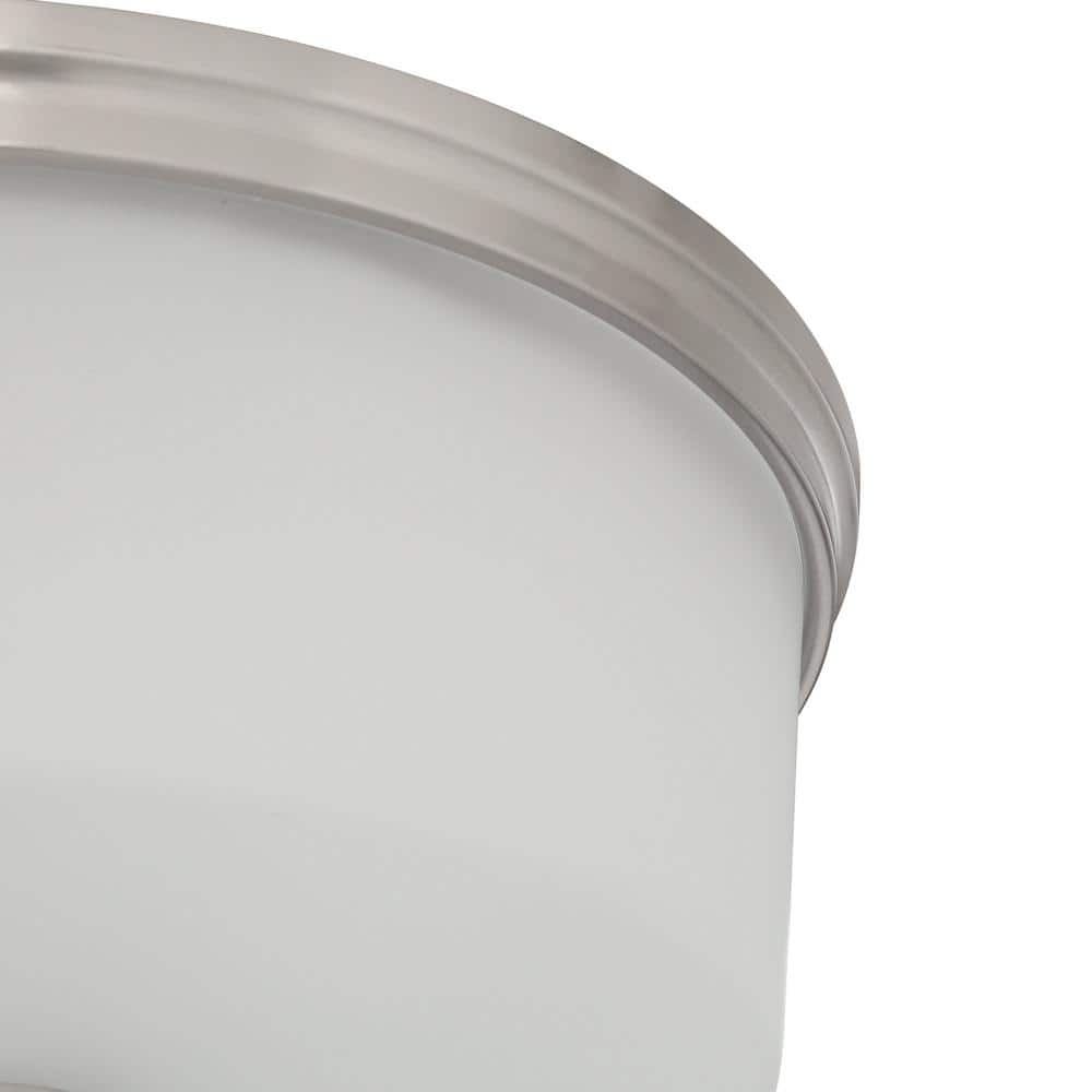 Fusion 14" Brushed Nickel and Frosted Glass Flush Mount Light