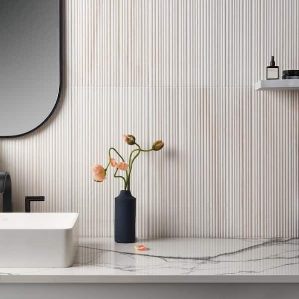 Striada Golden Valley 12 in. x 24 in. Honed Fluted Marble Wall Tile (4 sq. ft./Case)