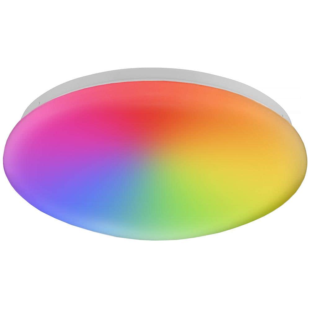 Modern 13" Smart LED Flush Mount Ceiling Light, Dimmable, White